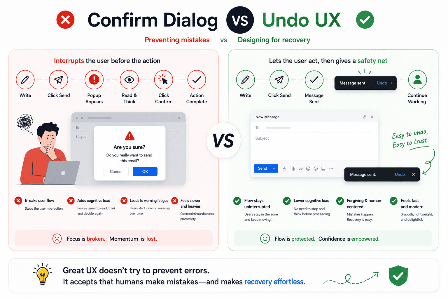 Confirm vs Undo Comparison